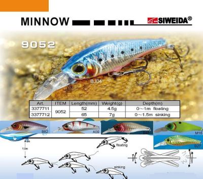 Воблер SIWEIDA MINNOW-9052