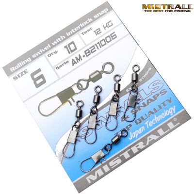 ВИРБЕЛИ MISTRALL INTERLOCK SNAP № 6 - 10бр/8211006