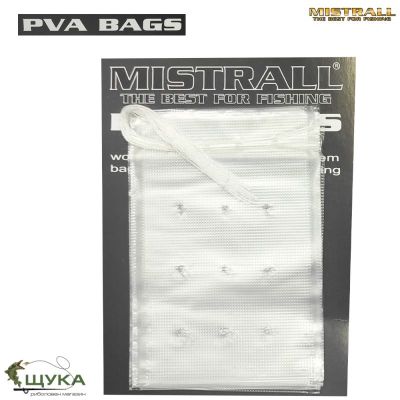 PVA ТОРБИЧКИ С PVA КОНЕЦ MISTRALL 80Х120 mm. 10 бр./пакет-6501022