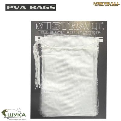 PVA ТОРБИЧКИ С PVA КОНЕЦ MISTRALL 80Х120 mm. 10 бр./пакет-6501032