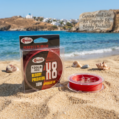 🔴 Captain Hook Line 8X Upgrade PE Bloody Predator  120LB Red